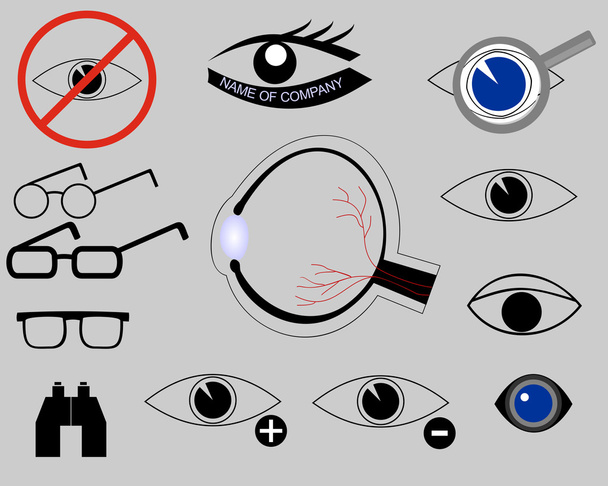 iconos sobre el tema de los ojos
 - Vector, Imagen