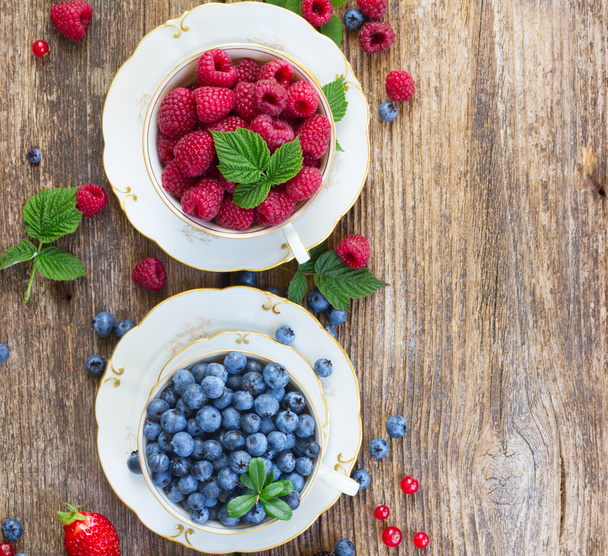 fresh raspberry and blueberry - Photo, Image