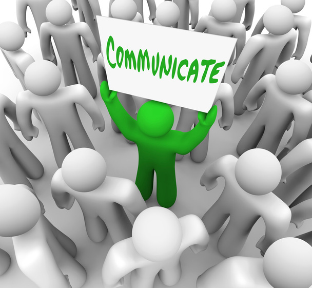 Communicate Person Holds Sign Get Attention of Crowd - Photo, image