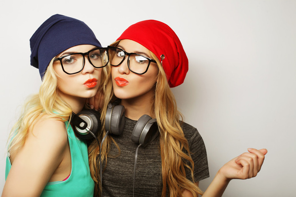 two best friends hipster girls - Photo, Image