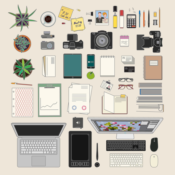 office stuff collection - Vector, Image