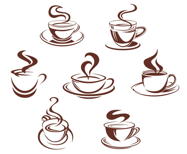 Coffee and tea cups - Vector, Image