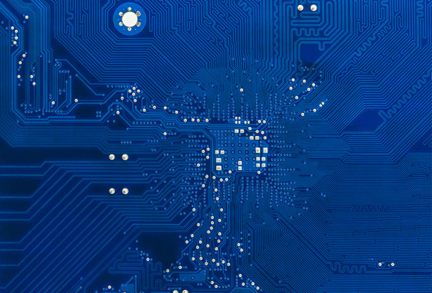 Blue circuit board background of computer motherboard - Photo, Image