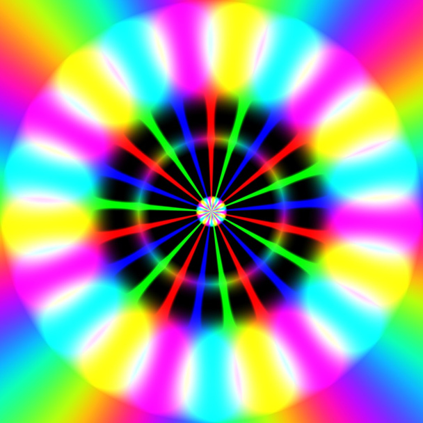 Барвисті веселкові промені світла в круговому візерунку
  - Фото, зображення