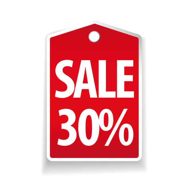 Sale thirty percent pricetag red vector - Vector, Image