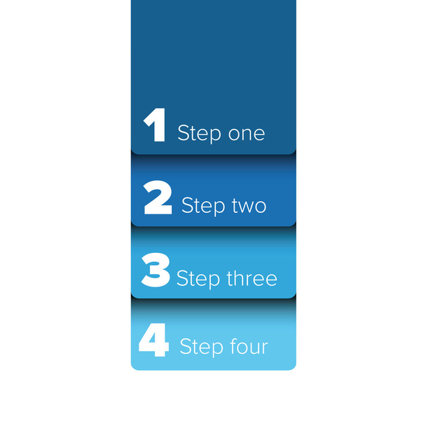 1 つ 2 つ 3 つ 4 つのステップが進行状況バーのラベル - ベクター画像