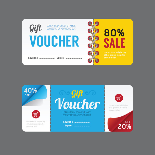 Vector gift voucher coupon template design. paper label frame - Vector, Image