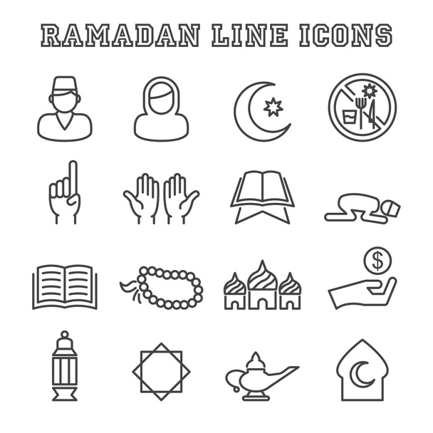 εικονίδια γραμμή του Ραμαζανιού - Διάνυσμα, εικόνα
