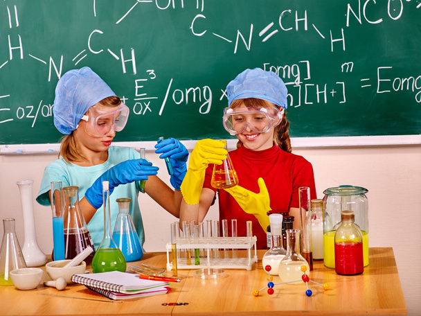 Children in chemistry class. - Photo, Image
