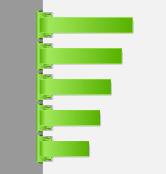 Green folded paper navigation menu backgrounds - Vektor, obrázek