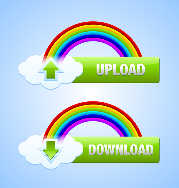 Download and upload buttons - Wektor, obraz