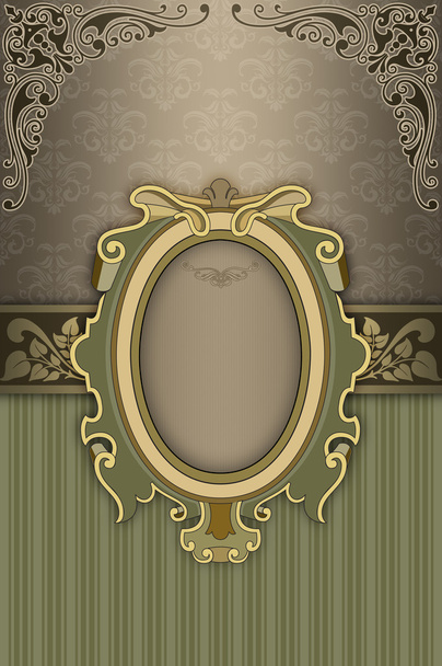 Ornate background with decorative patterns and frame. - Photo, Image