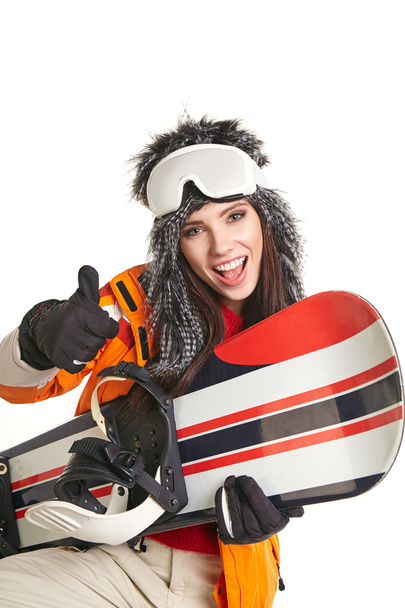 woman in snowboarder suit - Foto, Imagen
