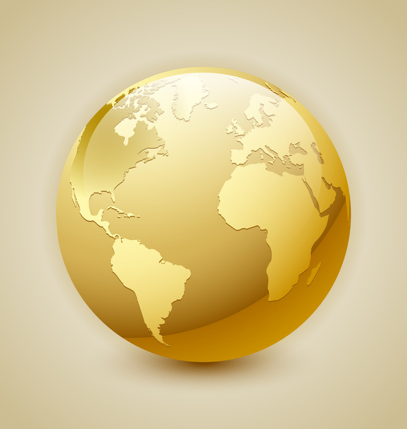 Golden Earth icon - Vektor, obrázek