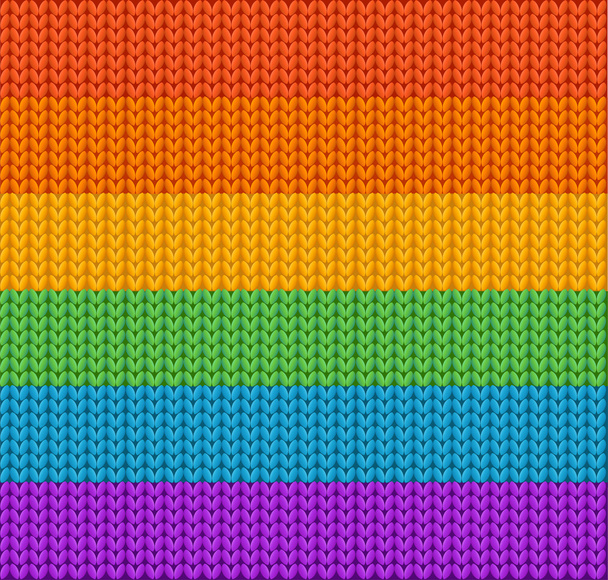 Knitted Background Rainbow. Vector - Вектор,изображение