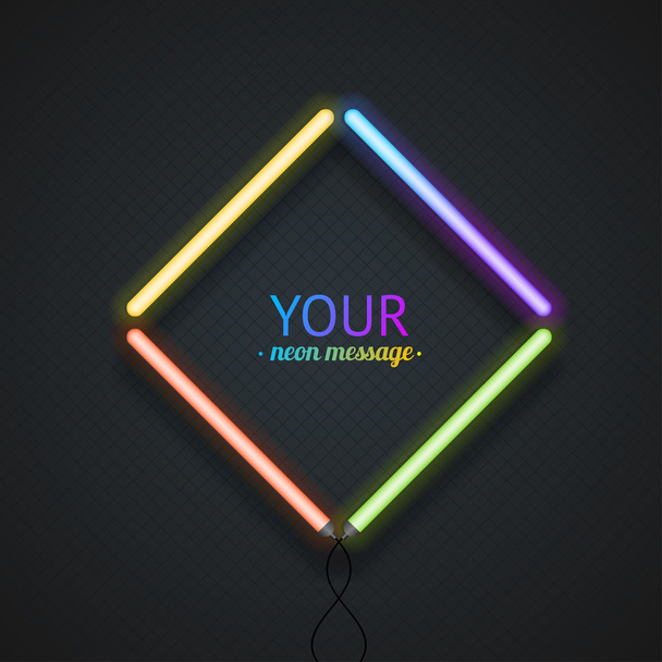 Colorful Neon Frame. Vector - Вектор,изображение