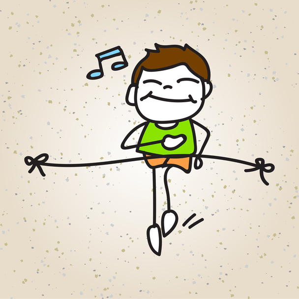 γελοιογραφία ευτυχισμένο παιδί μαραθώνιο τρέχοντας - Διάνυσμα, εικόνα