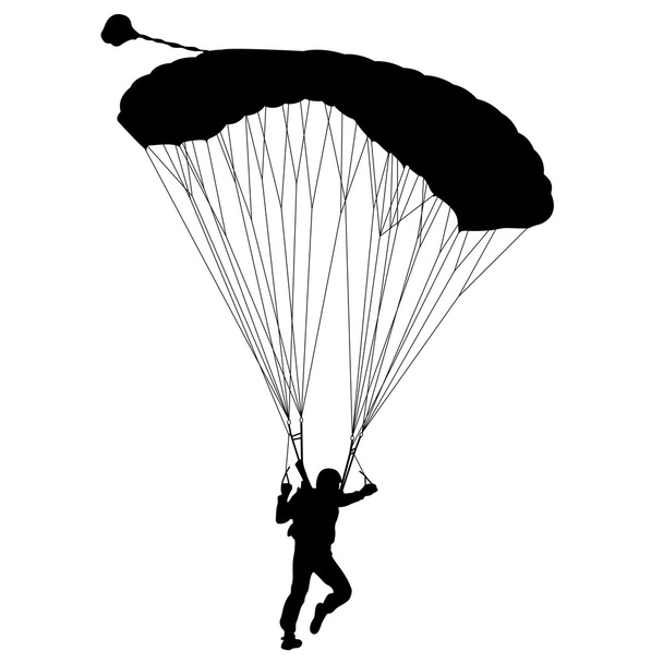 Paracaidista, siluetas paracaidismo vector ilustración
 - Vector, imagen