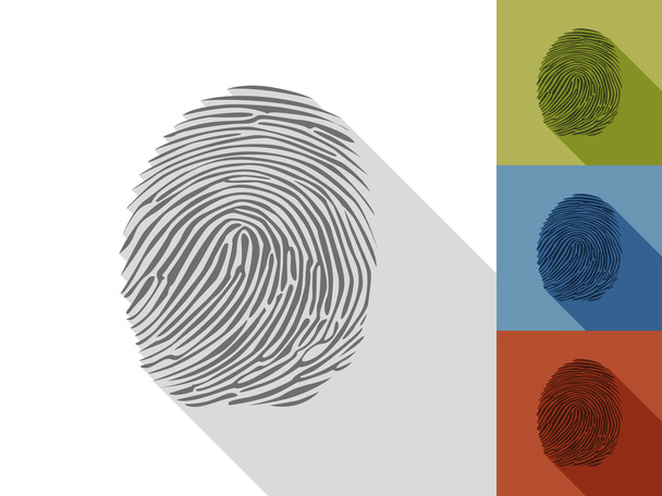 Fingerprint in a flat design - Vector, Image