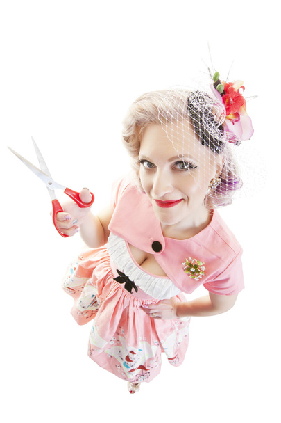 Plakát Lady s nůžkami - Fotografie, Obrázek