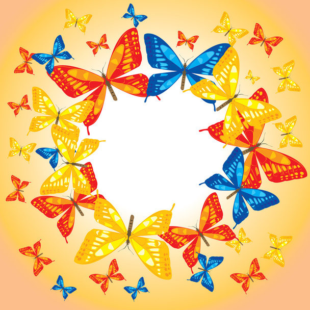 Bright frame made from butterflies - vector illustration - Vector, Image