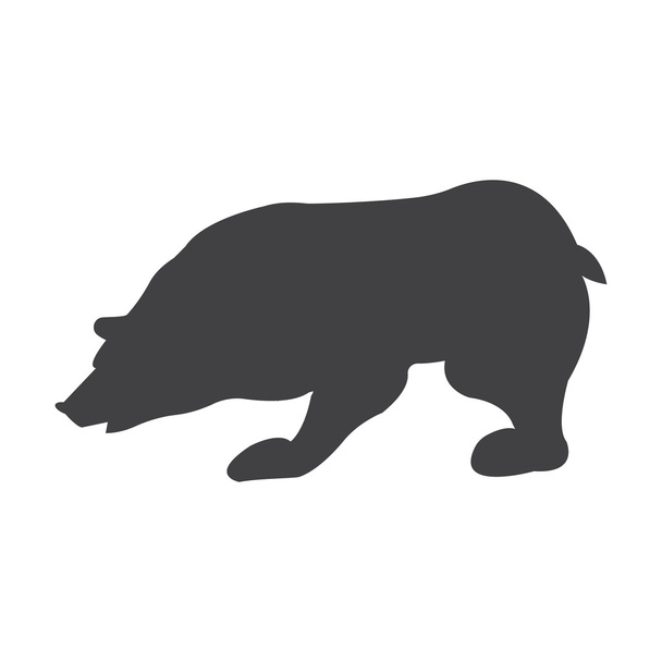 bear black simple icon on white background for web - Vettoriali, immagini