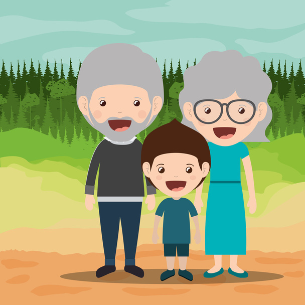 happy grandparents design - Vector, Image