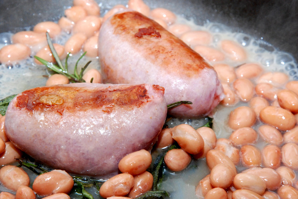 Pork sausages and beans - Photo, Image