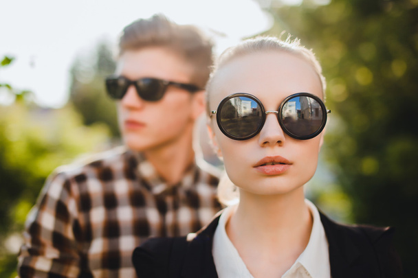fashionable couple in sunglasses - Photo, Image