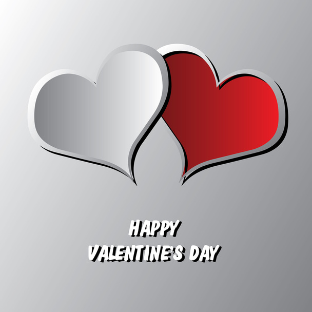 Valentines kaart met twee harten en plaats voor uw tekst - Vector, afbeelding