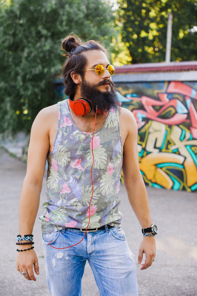 Portret van hipster man - Foto, afbeelding