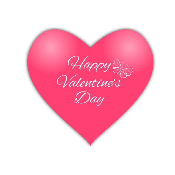 Happy valentines day. Pink heart. - Vector, afbeelding