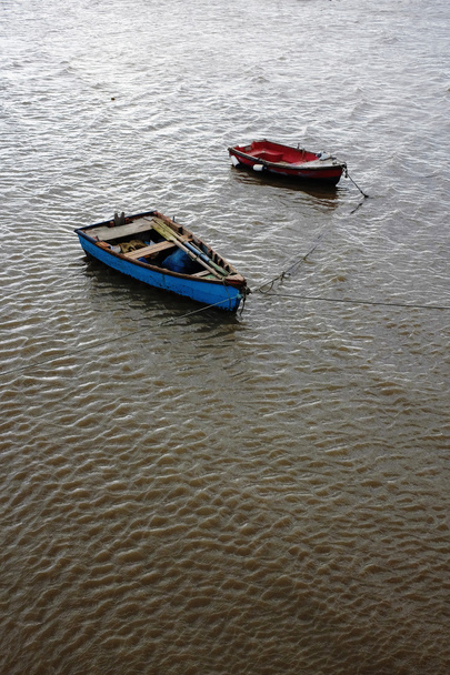 Два ряди човнів які кріпляться
 - Фото, зображення
