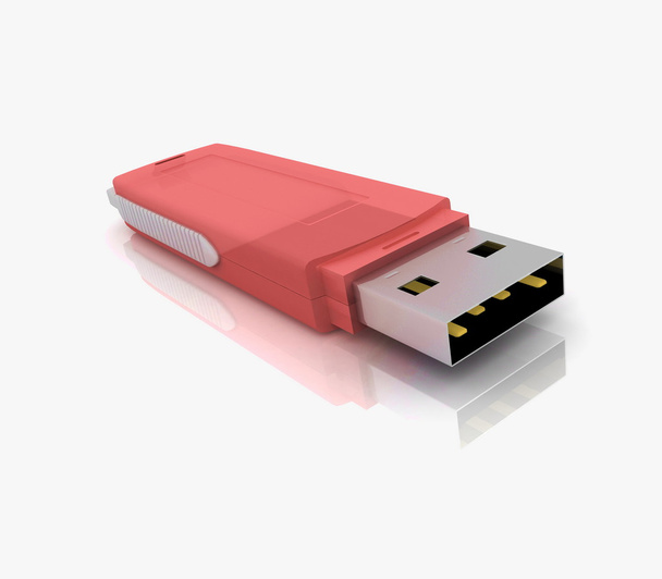 USB storage drive isolated on white - Фото, изображение
