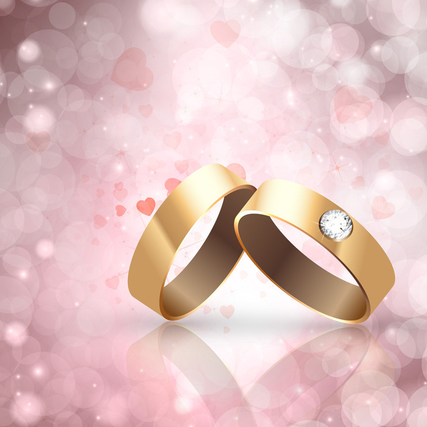 concept of wedding, engagement, two rings - Вектор,изображение