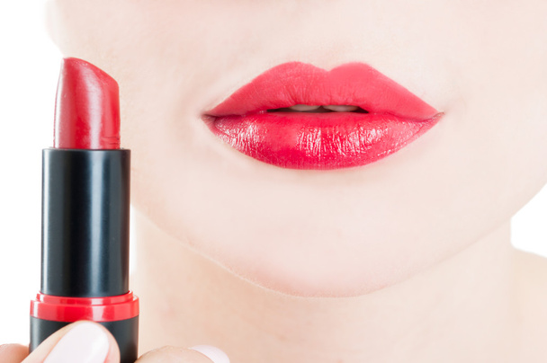Red lips and listick - Фото, изображение