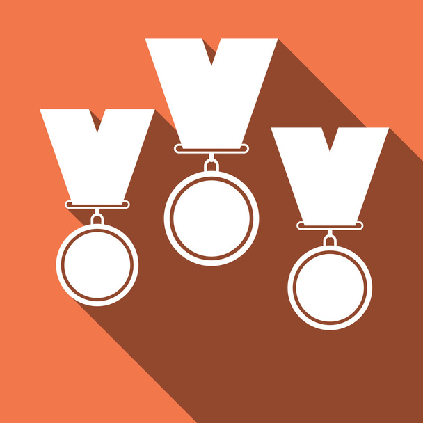 Set of medal icons with long shadow. - Vector, Image