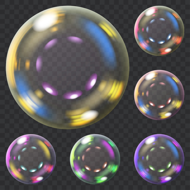 Set de burbujas de jabón multicolor
 - Vector, Imagen