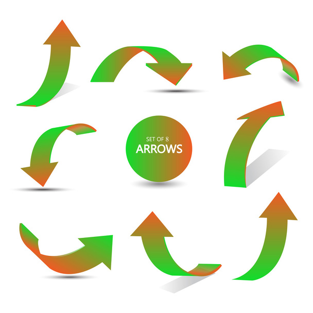 gradient arrows stickers - Vetor, Imagem