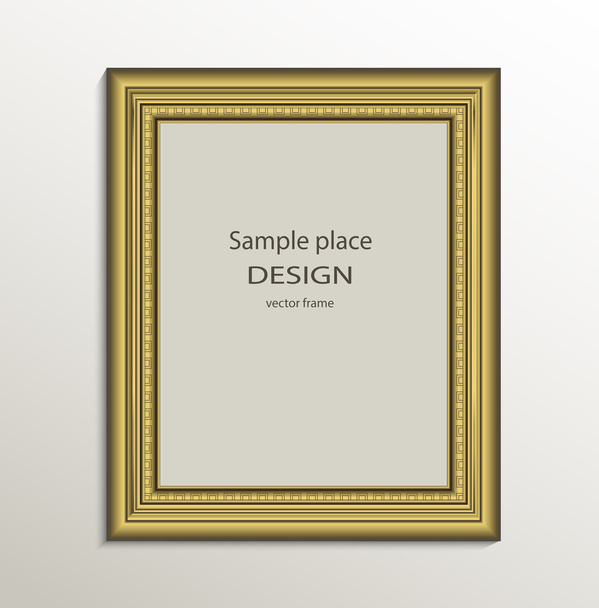 Frame image card paper 3D gold vertical vector - Vector, Image