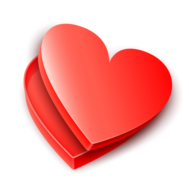 Opened Heart Gift Box - Vector, afbeelding