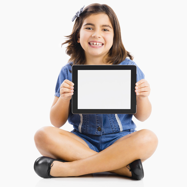 Young girl using a tablet - Foto, afbeelding