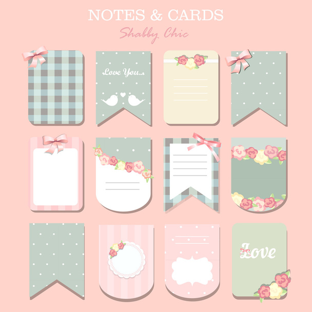note papers and stickers set - Vector, Image