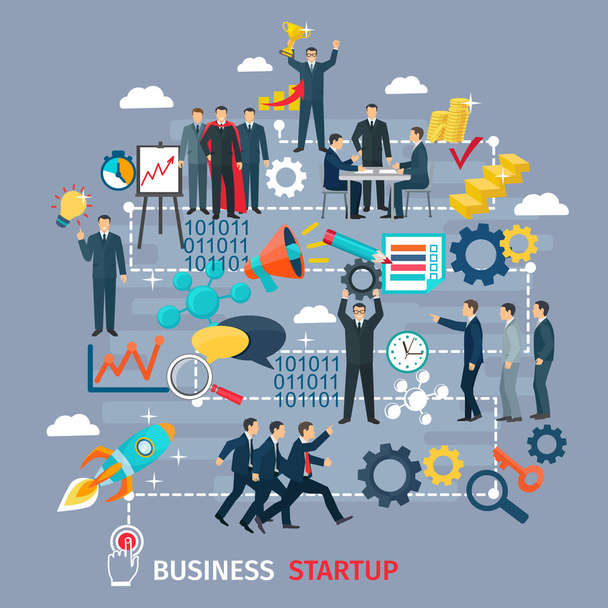 Business Startup Concept Illustration - Vector, Image
