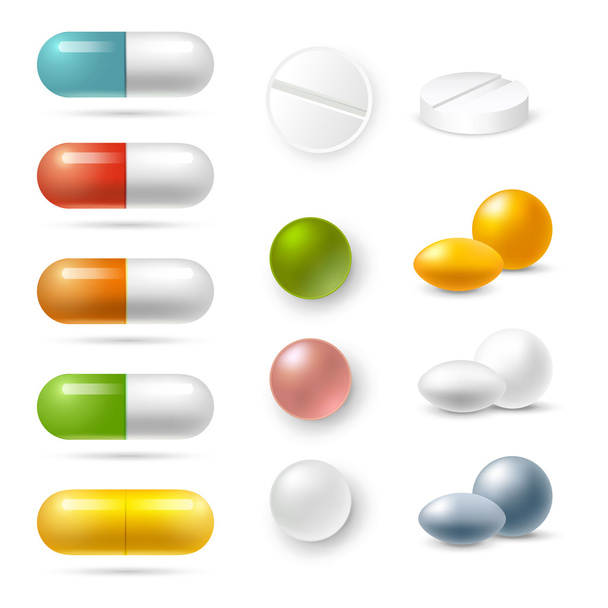 Pills Icons Set - Διάνυσμα, εικόνα