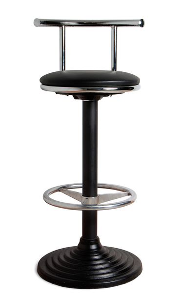 bar stool with cast-iron base and leather seat - Zdjęcie, obraz