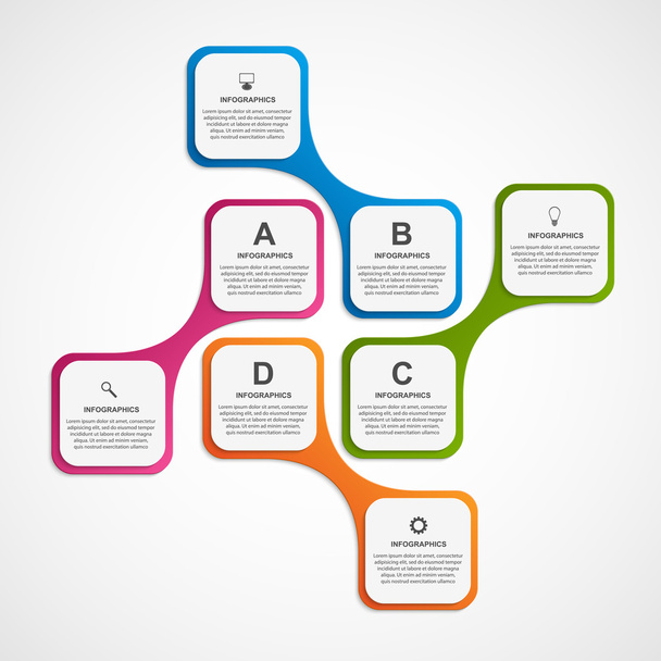 Abstract business options infographics template. - ベクター画像