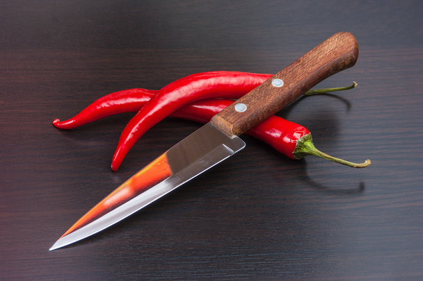 Capsicum and cooking utensils - Foto, Imagen