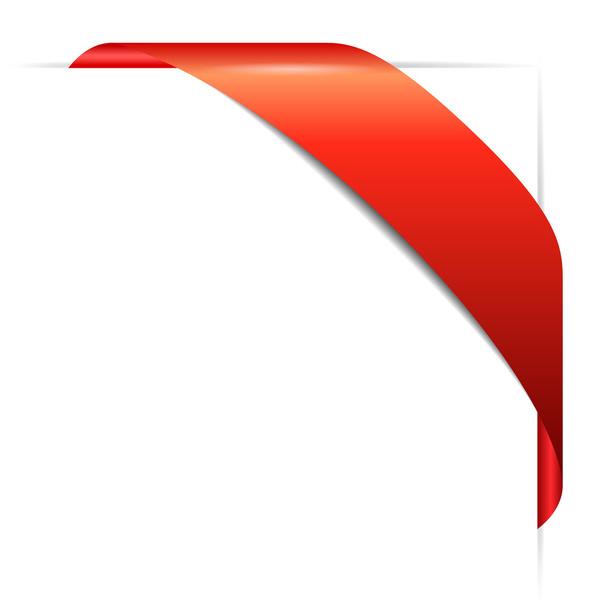 Red corner ribbon - Vector, Imagen