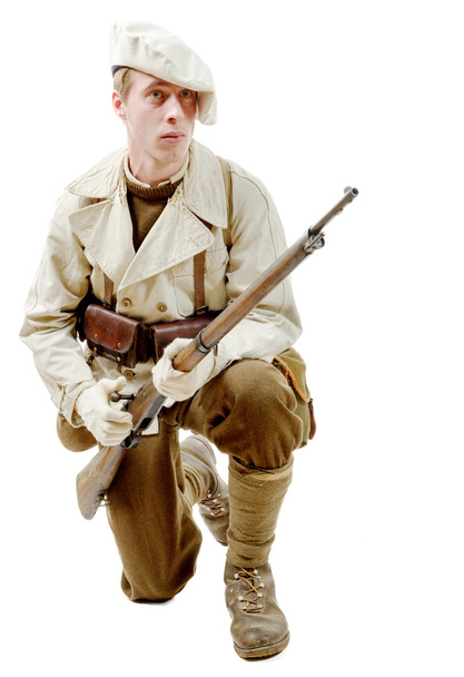 French Mountain Infantry soldier during the Second World War on  - Foto, afbeelding
